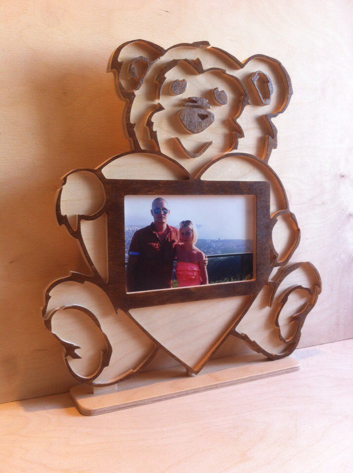 激光切割泰迪熊相框