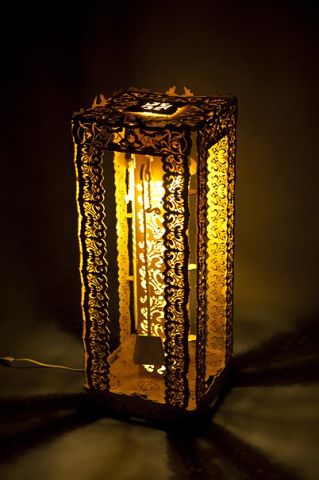Laser Cut Wooden Intricate Lamp Free Vector