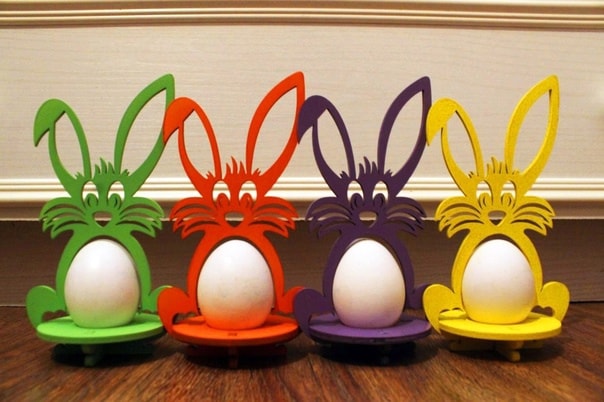 Laser Cut DIY Bunny Egg Holder Free Vector