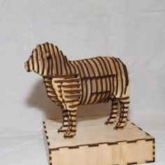 Laser Cut Lamb 3D Wooden Puzzle 3mm DXF File