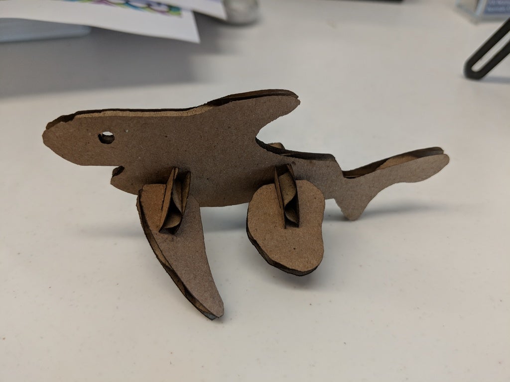 Laser Cut Cardboard Shark SVG File