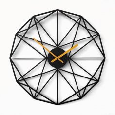 Laser Cut Polygon Wall Clock Free Vector