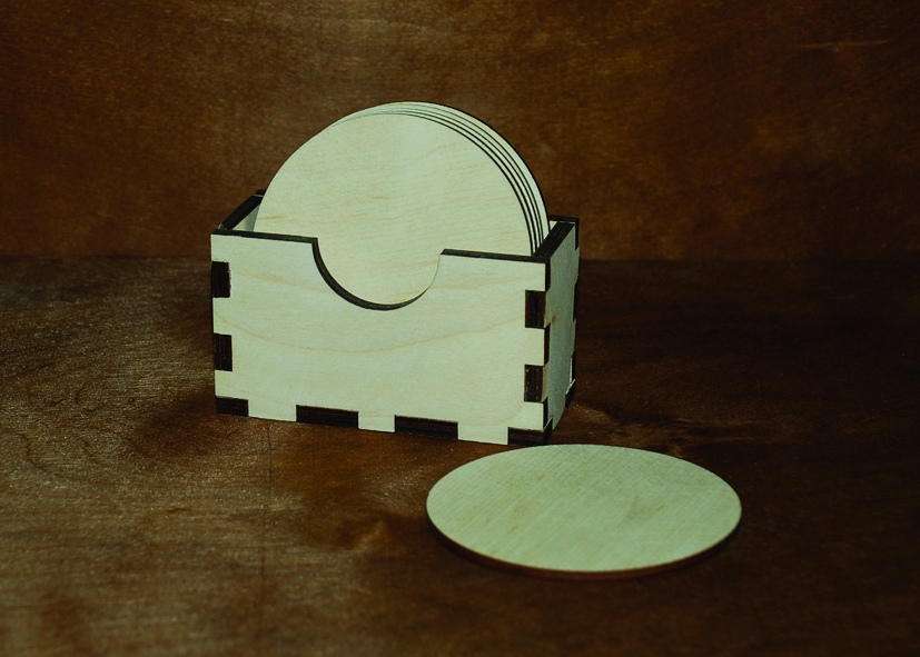 Laser Cut Napkin Holder Napkin Box With Coasters Free Vector