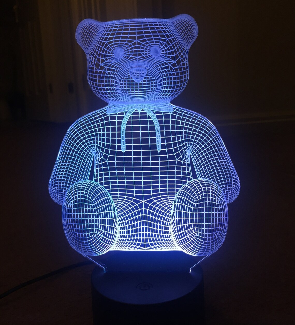Laser Cut Teddy Bear 3D Lamp Free Vector