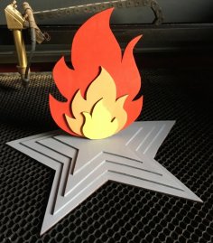 Laser Cut Wooden Eternal Flame Free Vector