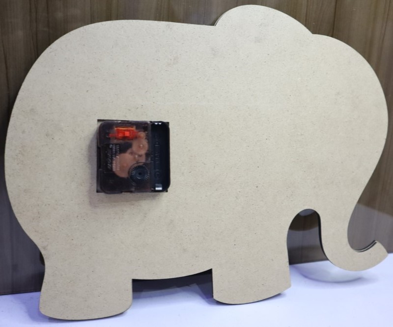 Horloge murale éléphant découpée au laser Décoration de chambre d'enfant