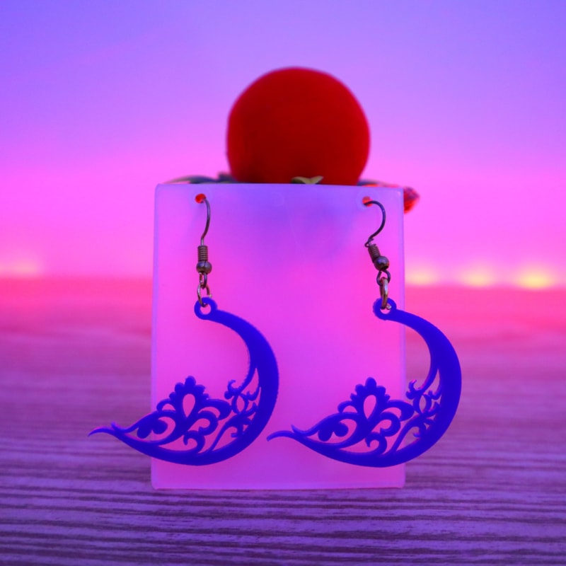 Laser Cut Pair Of Acrylic Earrings Jewelry Gift DXF File