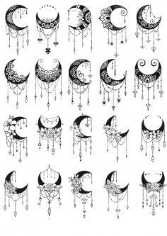 luna mandala decoración arte vectorial