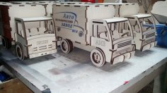 Laser Cut Box Truck Cargo Van Mini Truck Free Vector