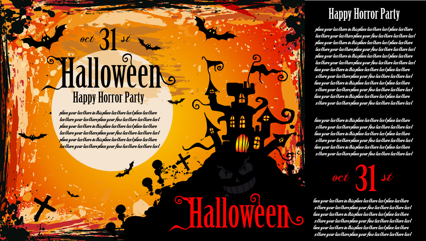 Cartaz de convite para festa de Halloween
