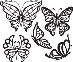 conjunto de tatuajes de mariposa