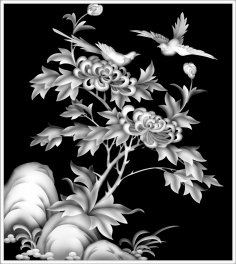 Изображение цветка в оттенках серого