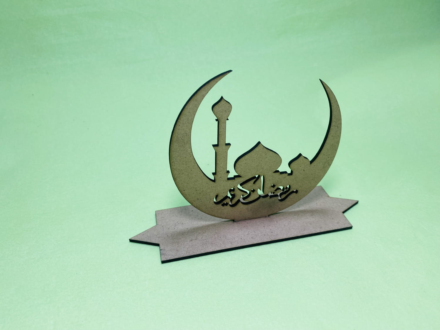 Laser Cut Ramadan Table Decor Ramadan Wood Sign Ramadan Kareem Crescent Moon Free Vector