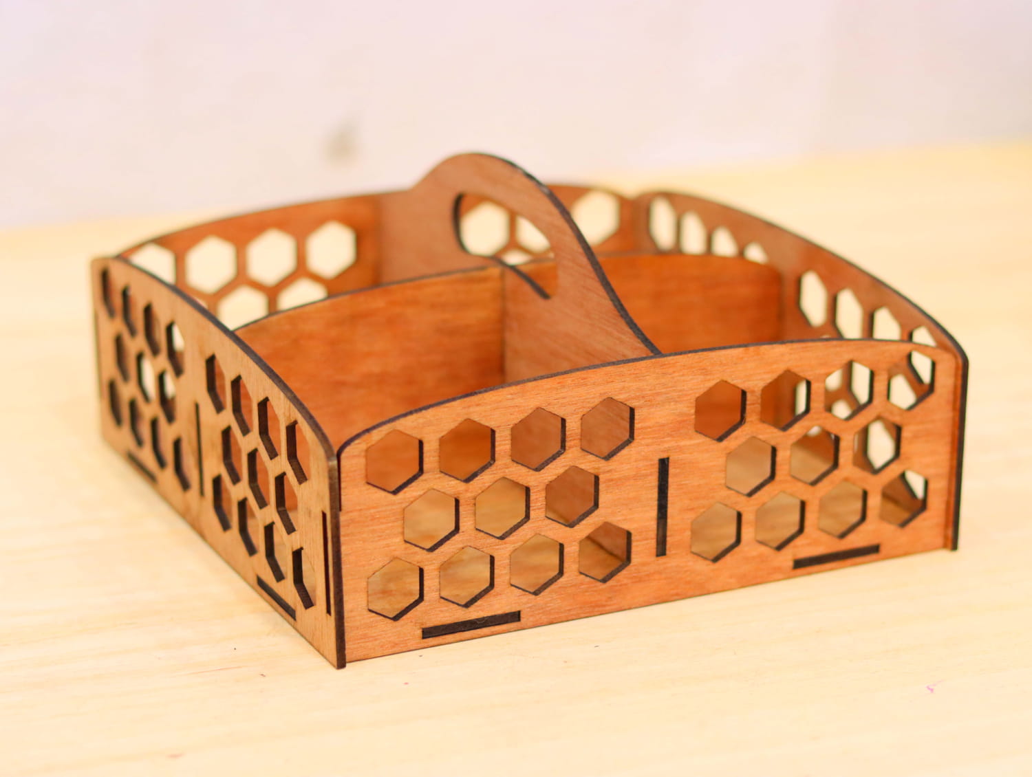 Laser Cut Wooden Compartment Tray Free Vector