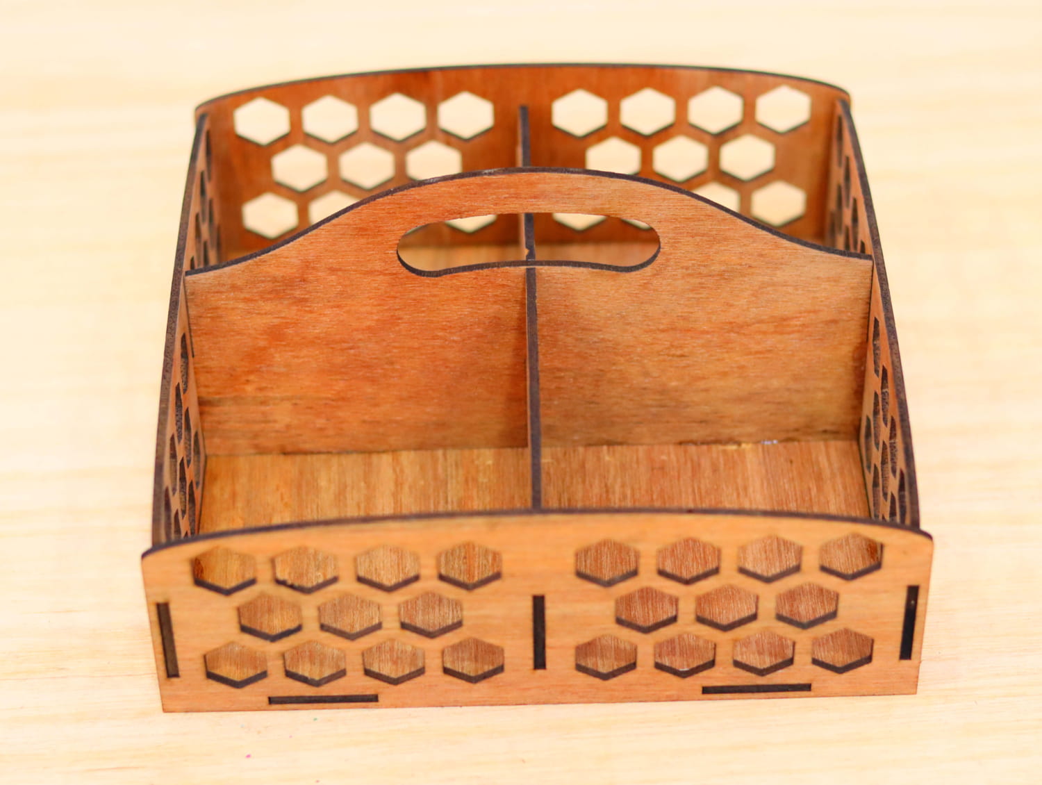 Laser Cut Wooden Compartment Tray Free Vector