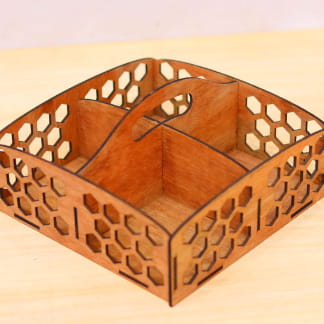 Laser Cut Wooden Compartment Tray Free Vector