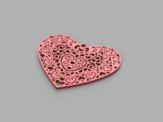 Laser Cut Heart Pendant Free Vector