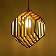 Laser Cut Wood Modern Pendant Light Ceiling Hanging Lamp Free Vector