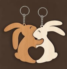 Laser Cut Rabbit Keychain Free Vector