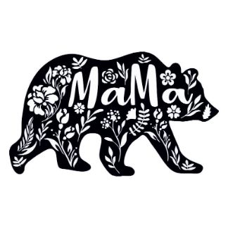 Mama Bear Floral Art Free Vector