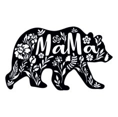 Mama Bear Floral Art Free Vector