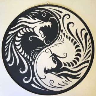 Laser Cut Yin Yang Dragons Pendant Free Vector