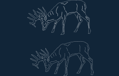Animals Deer dxf file