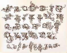 Decorative English Letters Design Free Vector