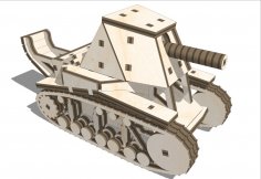 Laser Cut SU-18 Tank 3D Puzzle DXF File