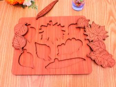 Laser Cut Leaf Jigsaw Puzzles Learning Stem Toys DXF File