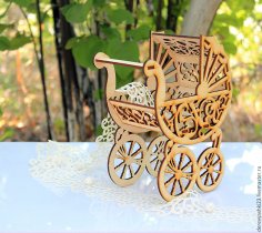 Laser Cut Baby Stroller Template Free Vector