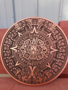 Plantilla de corte por láser de calendario azteca