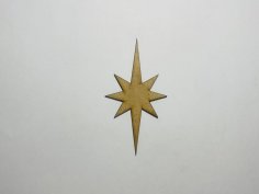 Laser Cut Elongated Star Wood Cutout Unfinished Wood Craft Blank Free Vector