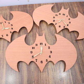 Laser Cut Batman Wooden Wall Clock Free Vector