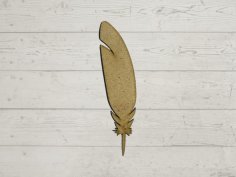 Laser Cut Wood Feather Cutout Shape Free Vector