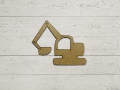 Laser Cut Excavator Cutout Unfinished Wooden Shape Free Vector