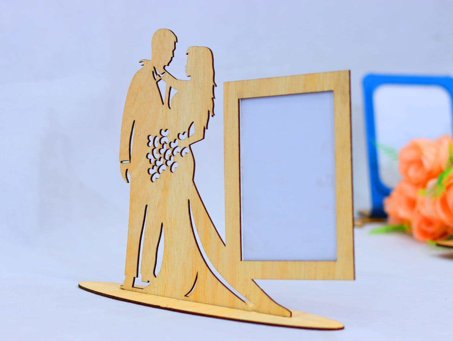 Laser Cut Wedding Photo Frame 3mm Free Vector