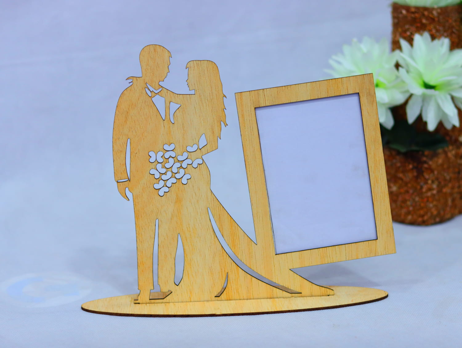 Laser Cut Wedding Photo Frame 3mm Free Vector