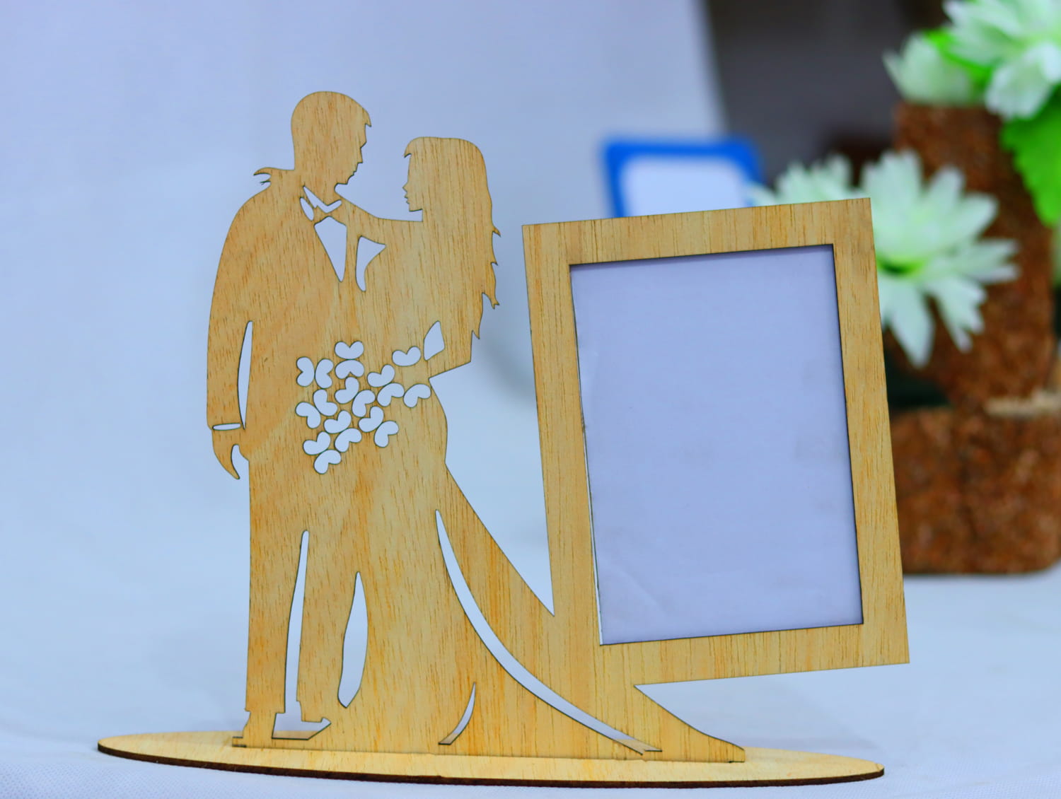 Laser Cut Wedding Photo Frame 3mm Free Vector