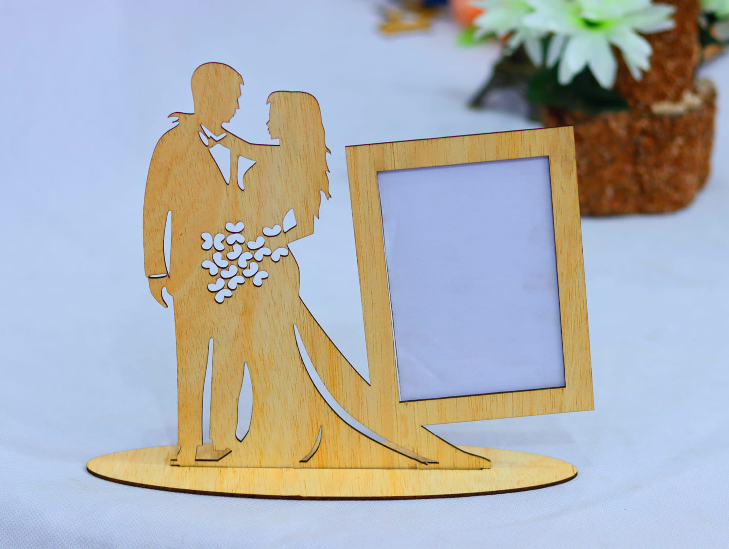 Laser Cut Wedding Photo Frame 3mm Free Vector