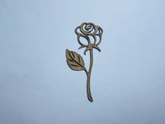 Laser Cut Unfinished Rose Flower Shape Wood Cutout Free Vector