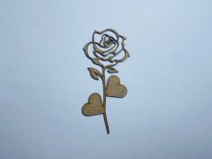 Laser Cut Unfinished Wooden Rose Cutout Free Vector