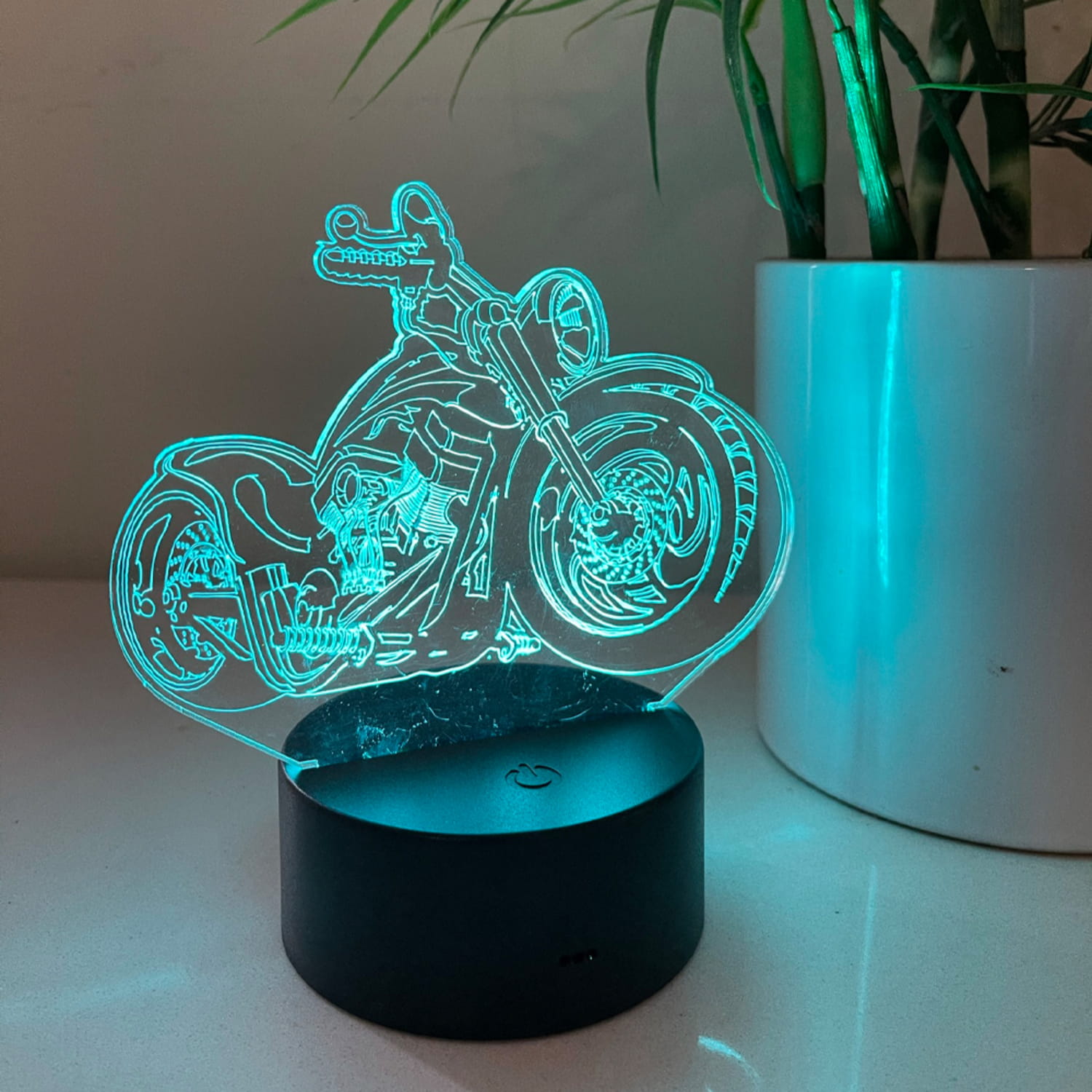 Laser Cut Motorbike 3D Illusion Lamp Free Vector cdr Download - 3axis.co