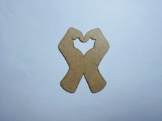 Laser Cut Heart Hands Shape Wood Cutout Free Vector