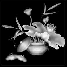 Flor preto e branco