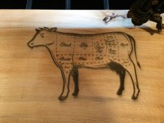 Wzory desek do krojenia Mięso wołowe Klasyczne cięcie laserowe