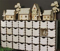 Лазерная резка деревянных адвент-календарей с выдвижными ящиками