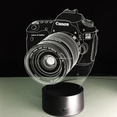 Lampe optique à illusion 3D Canon découpée au laser