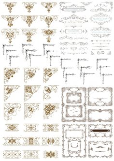 Conjunto de vectores de elementos de diseño de decoración