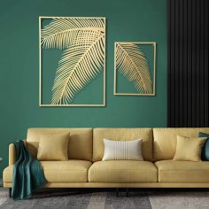 Lazer Kesim Palmiye Yaprağı Duvar Dekoru